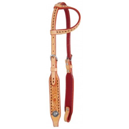 One Eared Headstall - Buckstitch & Flower